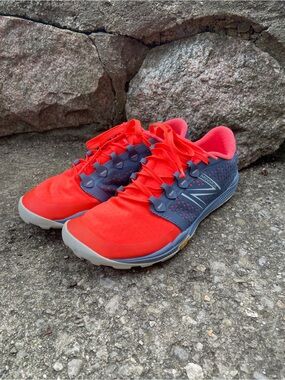 New Balance Neon Coral and Gray Athletic Shoes